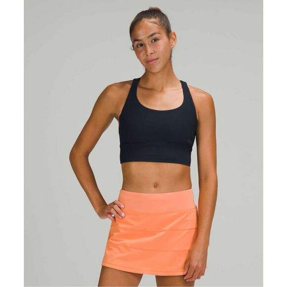 Lululemon Energy Bra Long Line Ribbed Medium Support, B–D Cup In Black Size 8 - Picture 3 of 9